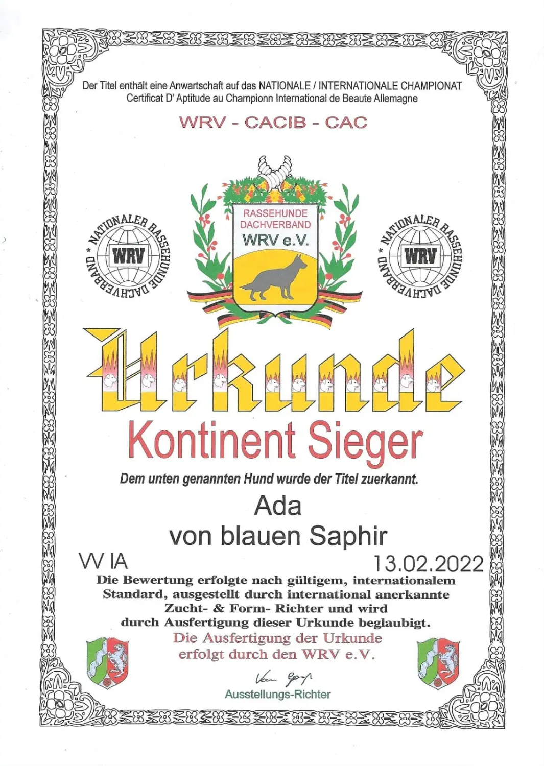 Pomeranianzucht - Hunderasse - Zertifikat