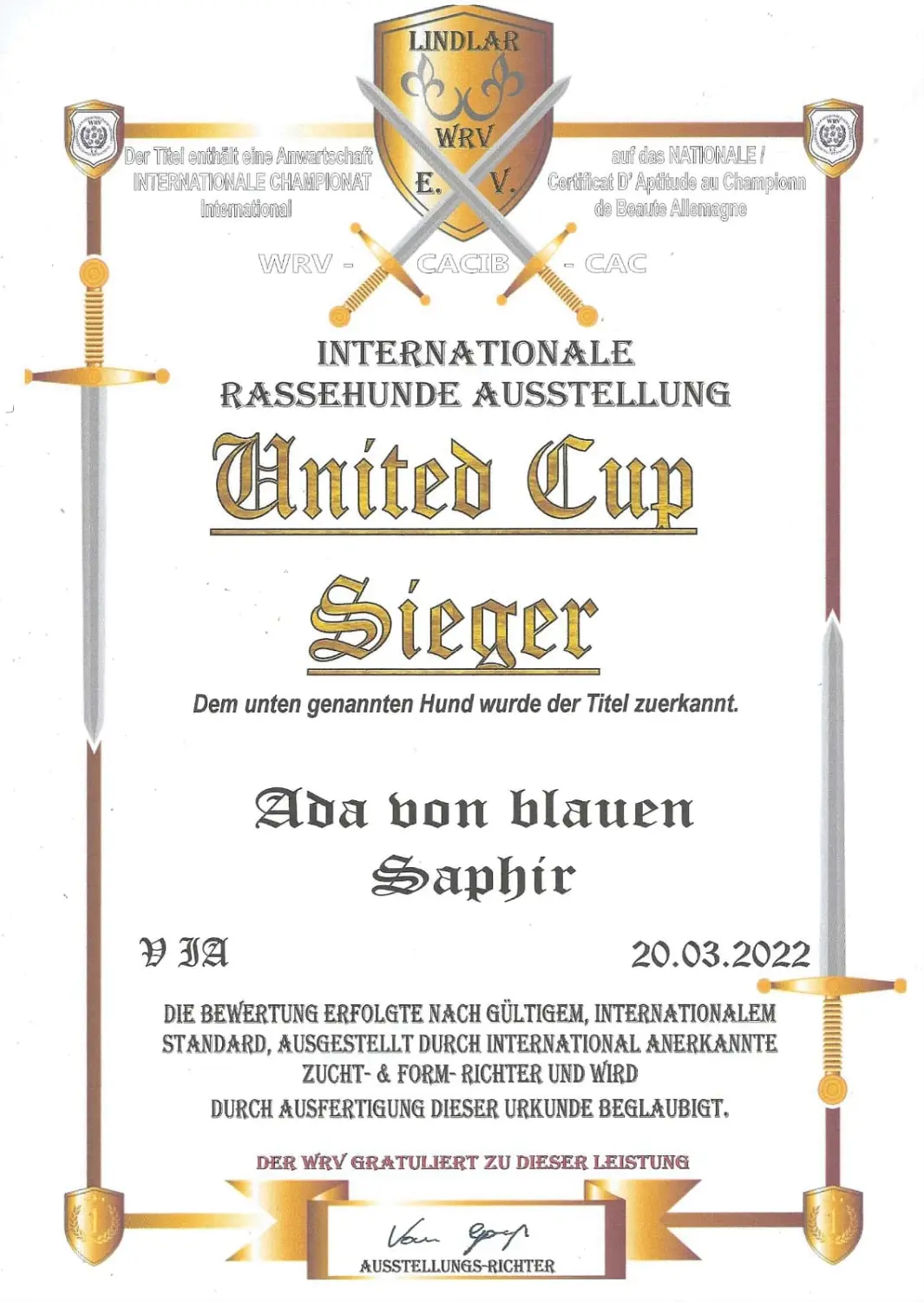 Pomeranianzucht - Hunderasse - Zertifikat